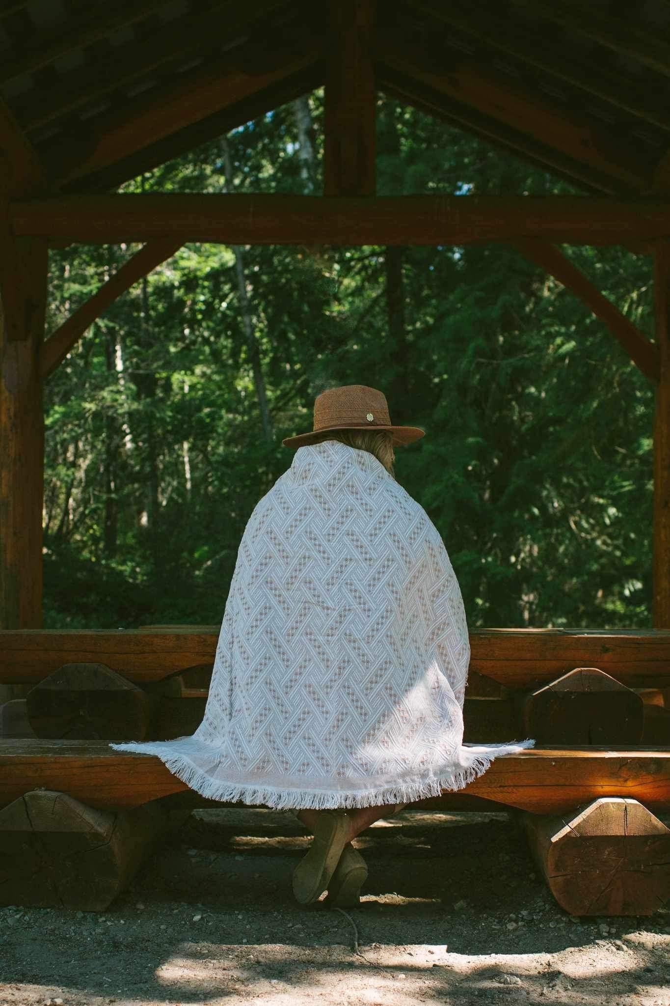 Lined blankets store for picnic